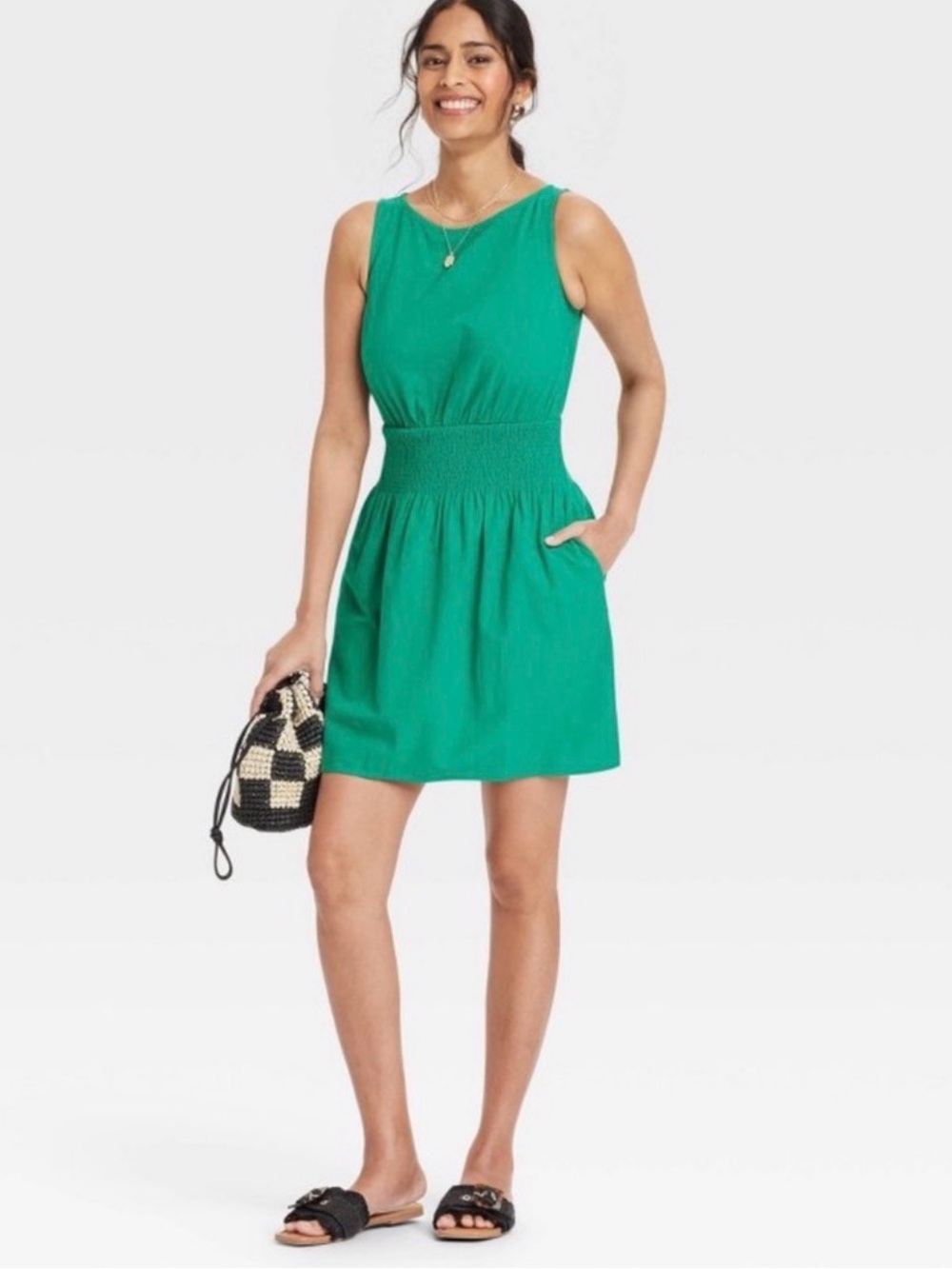 Universal Thread Womens Mini Sundress Green Size L